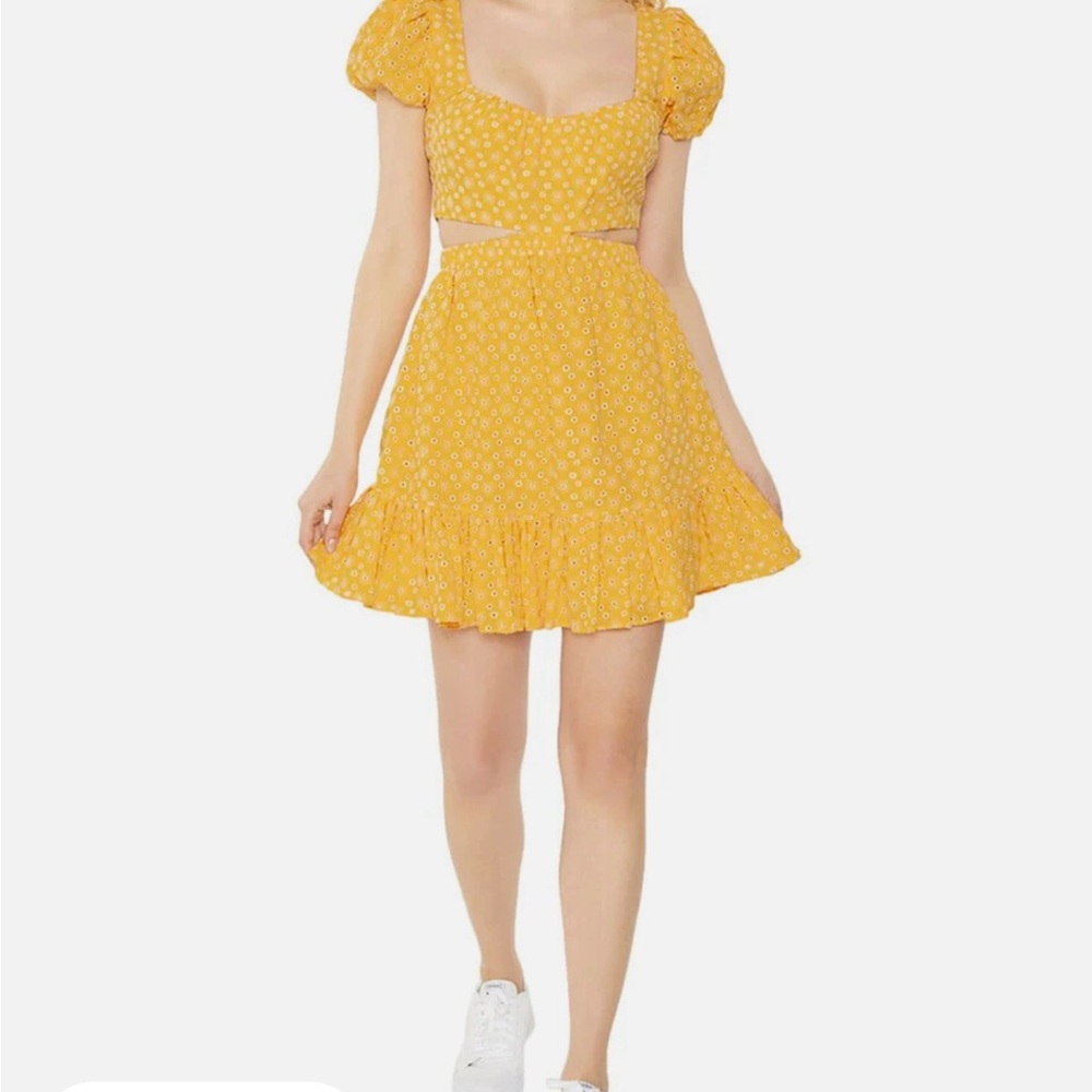 REVOLVE Yellow Floral Mini Dress